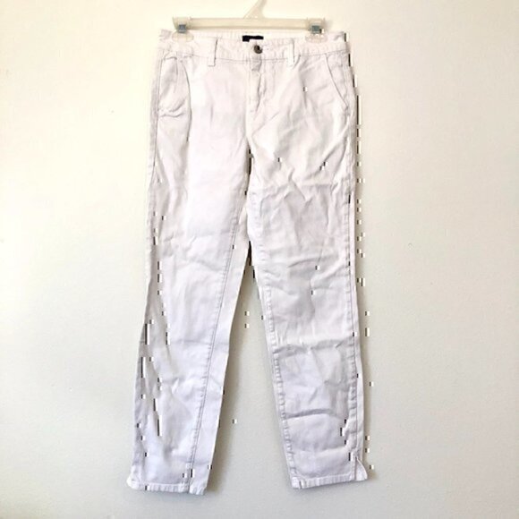 NYDJ NOT YOUR DAUGHTERS Solid White Cropped Crop Ankle Skinny Jeans 4 STAINS - Picture 2 of 11